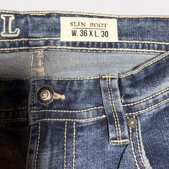 Axel Mens Slim Boot Stretch Jeans W36 x L30 Denim Blue - Picture 5 of 8